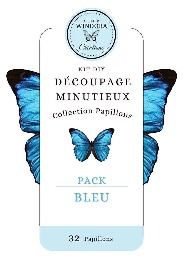 KIT DIY Papillons Bleu | Découpe Minutieuse