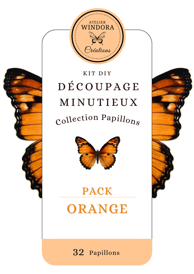KIT DIY Papillons Orange | Découpe Minutieuse