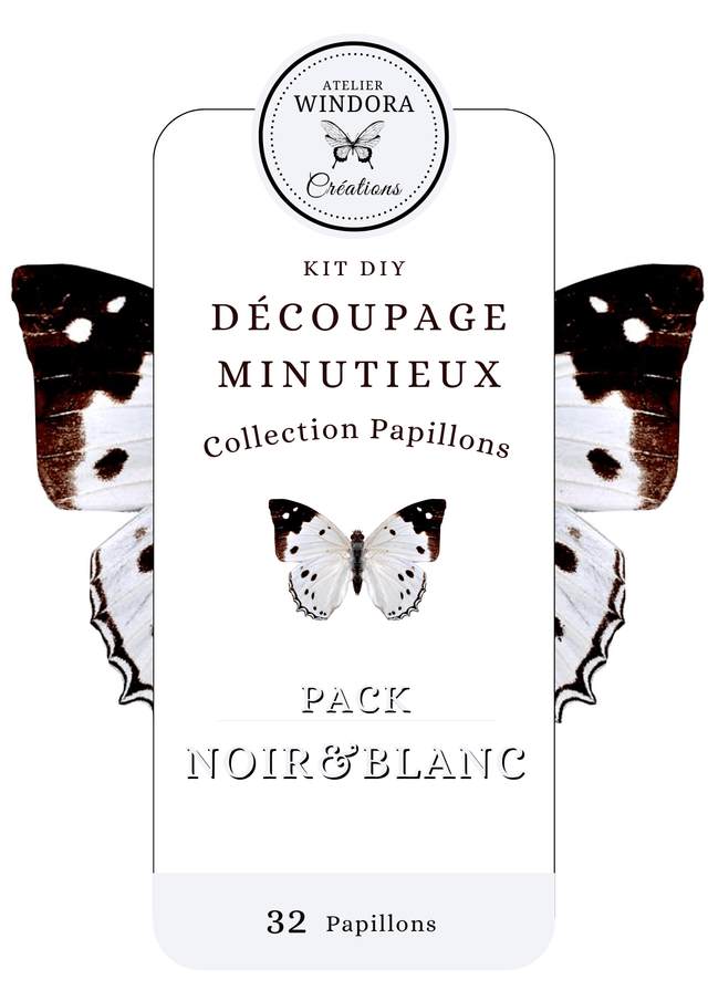 KIT DIY Papillons Noir & Blanc | Découpe Minutieuse