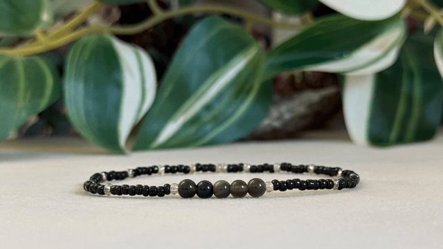 Bracelet | Obsidienne Argentée - Éléments 2