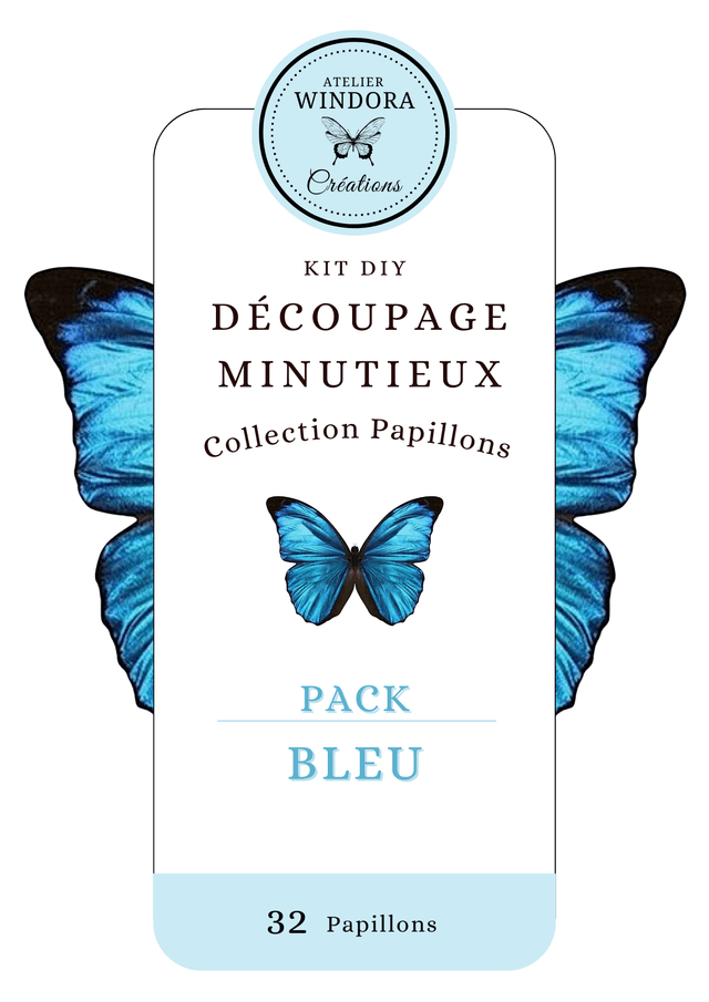 KIT DIY Papillons Bleu | Découpe Minutieuse