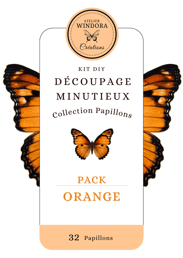 KIT DIY Papillons Orange | Découpe Minutieuse